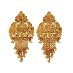 Solid 22K/18K/14K Fine Gold Certified Stamped Unique Broad Chain Design Earring