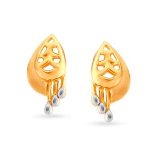 Solid 22K/18K/14K Fine Gold Certified Stamped Unique Rhodium Chains Design Earring