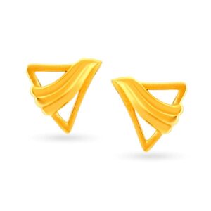 Solid 22K/18K/14K Fine Gold Certified Stamped Divine Triangles Design Earring