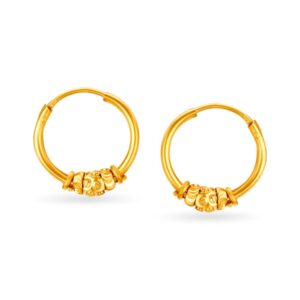 Solid 22K/18K/14K Fine Gold Certified Stamped Unique Single Bead Design Earring