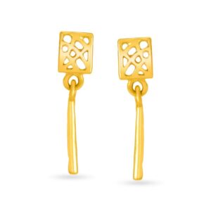 Solid 22K/18K/14K Fine Gold Certified Stamped Simple Square Long Design Earring