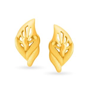 Solid 22K/18K/14K Fine Gold Certified Stamped Gorgeous Leaf Design Earring