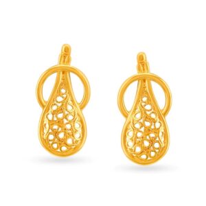 Solid 22K/18K/14K Fine Gold Certified Stamped Unique Carved Design Earring