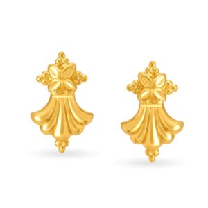 Solid 22K/18K/14K Fine Gold Certified Stamped Elegant Flower Dress Design Earring