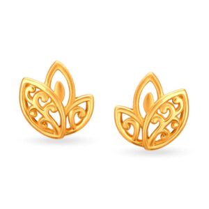 Solid 22K/18K/14K Fine Gold Certified Stamped Beauteous Leaf Design Earring