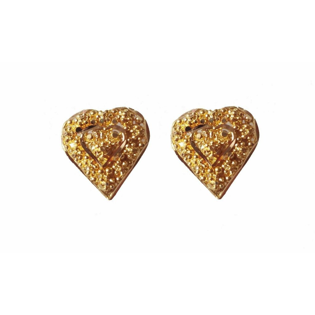 Solid 22K/18K/14K Fine Gold Certified Stamped Stunning Heart Design Earring