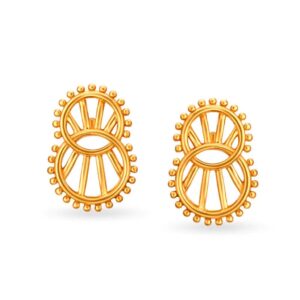 Solid 22K/18K/14K Fine Gold Certified Stamped Classy Double Circle Design Earring
