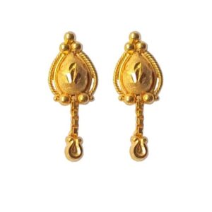 Solid 22K/18K/14K Fine Gold Certified Stamped Single Chain Design Earring