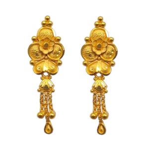 Solid 22K/18K/14K Fine Gold Certified Stamped Triple Chain Design Earring