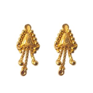 Solid 22K/18K/14K Fine Gold Certified Stamped Triple Chain Design Earring