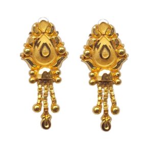 Solid 22K/18K/14K Fine Gold Certified Stamped Triple Chain Design Earring