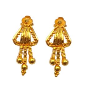 Solid 22K/18K/14K Fine Gold Certified Stamped Triangle Shape Design Earring