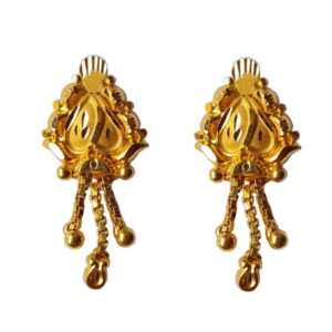Solid 22K/18K/14K Fine Gold Certified Stamped Triple Chain Design Earring