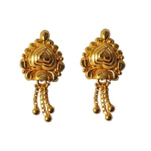 Solid 22K/18K/14K Fine Gold Certified Stamped Multiple Heart Carved Design Earring