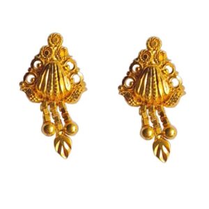Solid 22K/18K/14K Fine Gold Certified Stamped Triangle Chain Design Earring