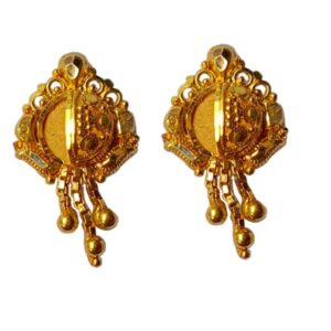 Solid 22K/18K/14K Fine Gold Certified Stamped Circle Middle Design Earring