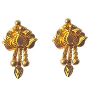Solid 22K/18K/14K Fine Gold Certified Stamped Hanging Chain Dangle Design Earring