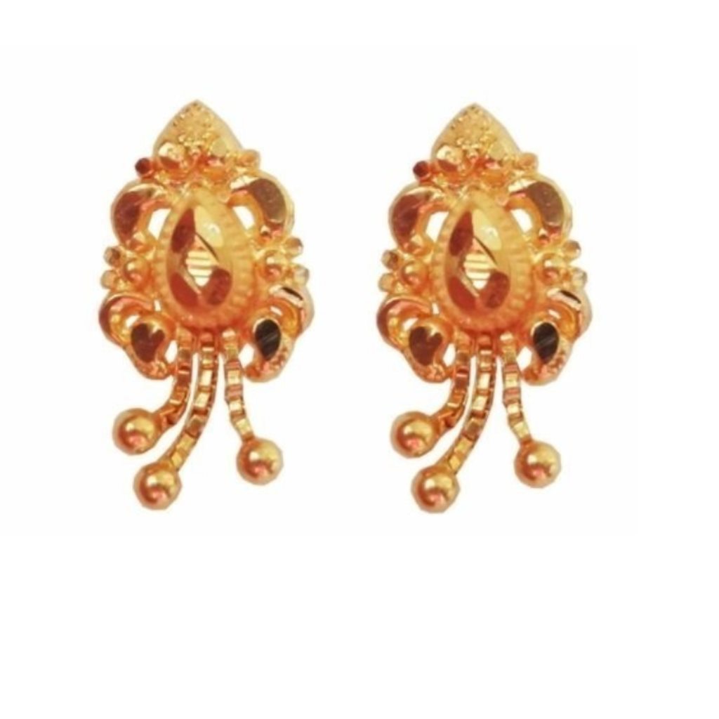Solid 22K/18K/14K Fine Gold Certified Stamped Magnificent Carved Design Earring