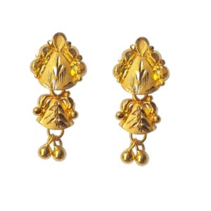 Solid 22K/18K/14K Fine Gold Certified Stamped Triangle Shape Dangle Design Earring