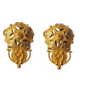 Solid 22K/18K/14K Fine Gold Certified Stamped Broad Design Design Earring