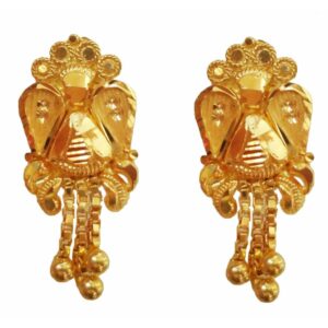 Solid 22K/18K/14K Fine Gold Certified Stamped Beautiful 3d Carved Design Earring