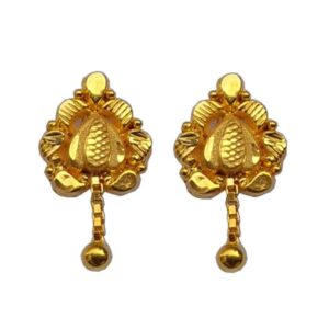 Solid 22K/18K/14K Fine Gold Certified Stamped Single Chain Design Earring