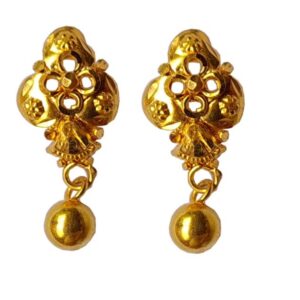 Solid 22K/18K/14K Fine Gold Certified Stamped Single Bead Design Earring