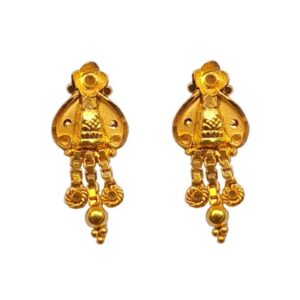 Solid 22K/18K/14K Fine Gold Certified Stamped Triple Chain Design Earring