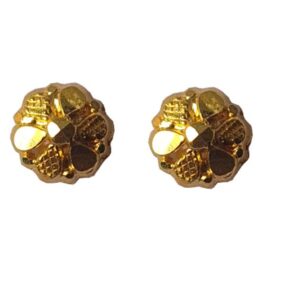 Solid 22K/18K/14K Fine Gold Certified Stamped Glower Stud Design Earring