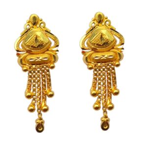 Solid 22K/18K/14K Fine Gold Certified Stamped Multiple Chain Design Earring
