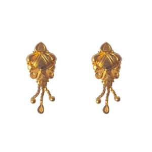 Solid 22K/18K/14K Fine Gold Certified Stamped Triple Chain Design Earring