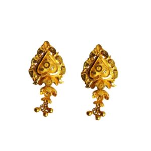 Solid 22K/18K/14K Fine Gold Certified Stamped Unique Carved Design Earring