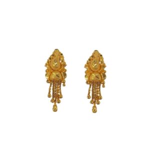 Solid 22K/18K/14K Fine Gold Certified Stamped Unique Carved Design Earring