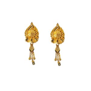 Solid 22K/18K/14K Fine Gold Certified Stamped Beautiful Flower Design Earring