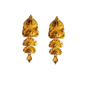 Solid 22K/18K/14K Fine Gold Certified Stamped Unique Abstract Design Earring