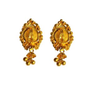 Solid 22K/18K/14K Fine Gold Certified Stamped 3 Hanging Beads Design Earring