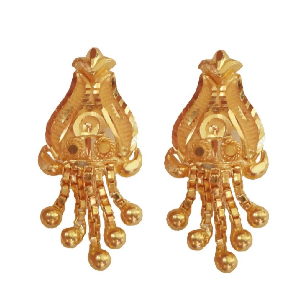 Solid 22K/18K/14K Fine Gold Certified Stamped Multiple Chain Design Earring