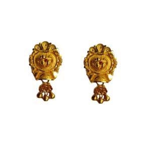Solid 22K/18K/14K Fine Gold Certified Stamped Beautiful Round Design Earring