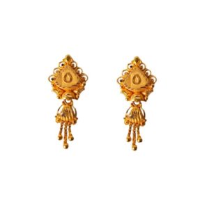 Solid 22K/18K/14K Fine Gold Certified Stamped Unique Octagon Design Earring