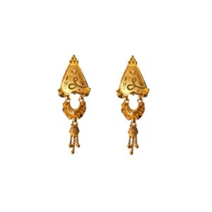 Solid 22K/18K/14K Fine Gold Certified Stamped Beautiful Carved Design Earring