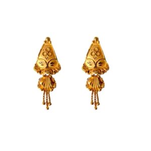 Solid 22K/18K/14K Fine Gold Certified Stamped Triangle Design Earring