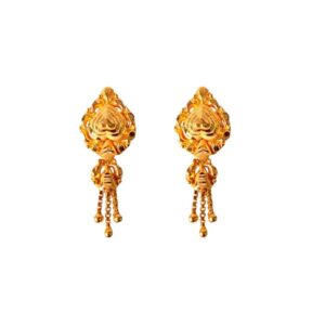 Solid 22K/18K/14K Fine Gold Certified Stamped Stunning Carved Design Earring