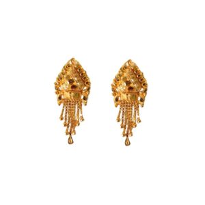 Solid 22K/18K/14K Fine Gold Certified Stamped Beautiful Carved Design Earring