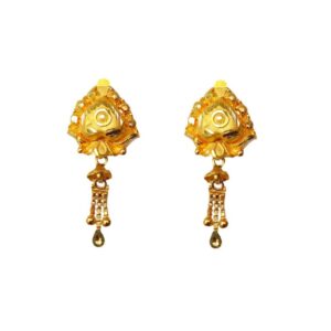 Solid 22K/18K/14K Fine Gold Certified Stamped Unique Heart Design Earring