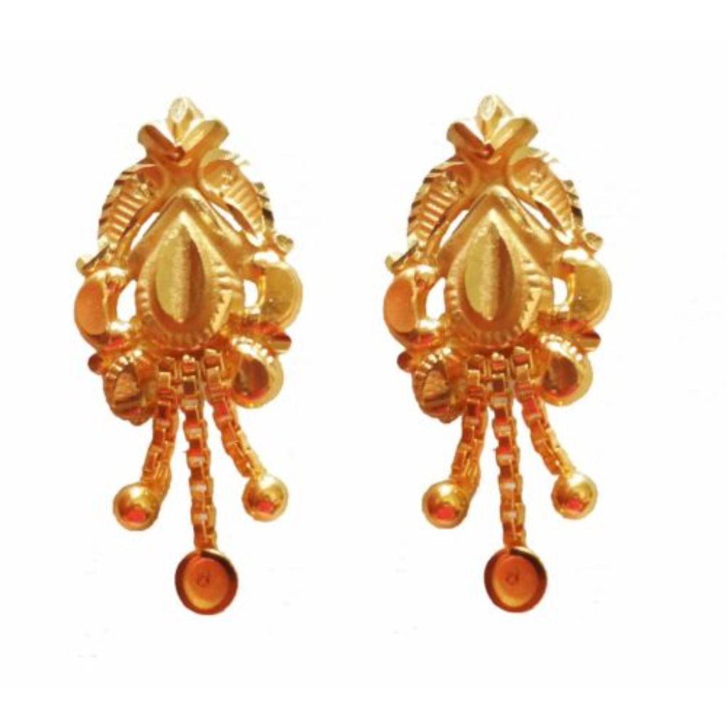 Solid 22K/18K/14K Fine Gold Certified Stamped Stunning 3d Carved Design Earring