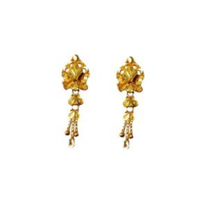 Solid 22K/18K/14K Fine Gold Certified Stamped Unique Leaf Design Earring