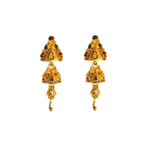 Solid 22K/18K/14K Fine Gold Certified Stamped Triangle Chain Design Earring