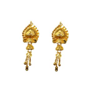 Solid 22K/18K/14K Fine Gold Certified Stamped Triangle Design Earring