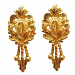 Solid 22K/18K/14K Fine Gold Certified Stamped Beautiful Flower Design Earring