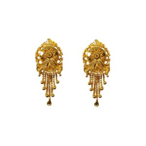 Solid 22K/18K/14K Fine Gold Certified Stamped Unique 3d Design Earring